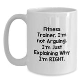 Funny Fitness Trainer Gifts from Friends, White Coffee Mug for Him, Christmas Unique - Main